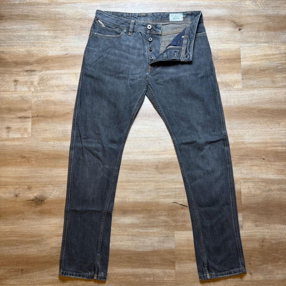 Diesel Renkin Jeans Mens 30x32 Gray Slim Straight Made in Italy Denim 0089T